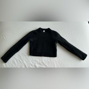 Lululemon wool Black Cropped Crewneck Sweater